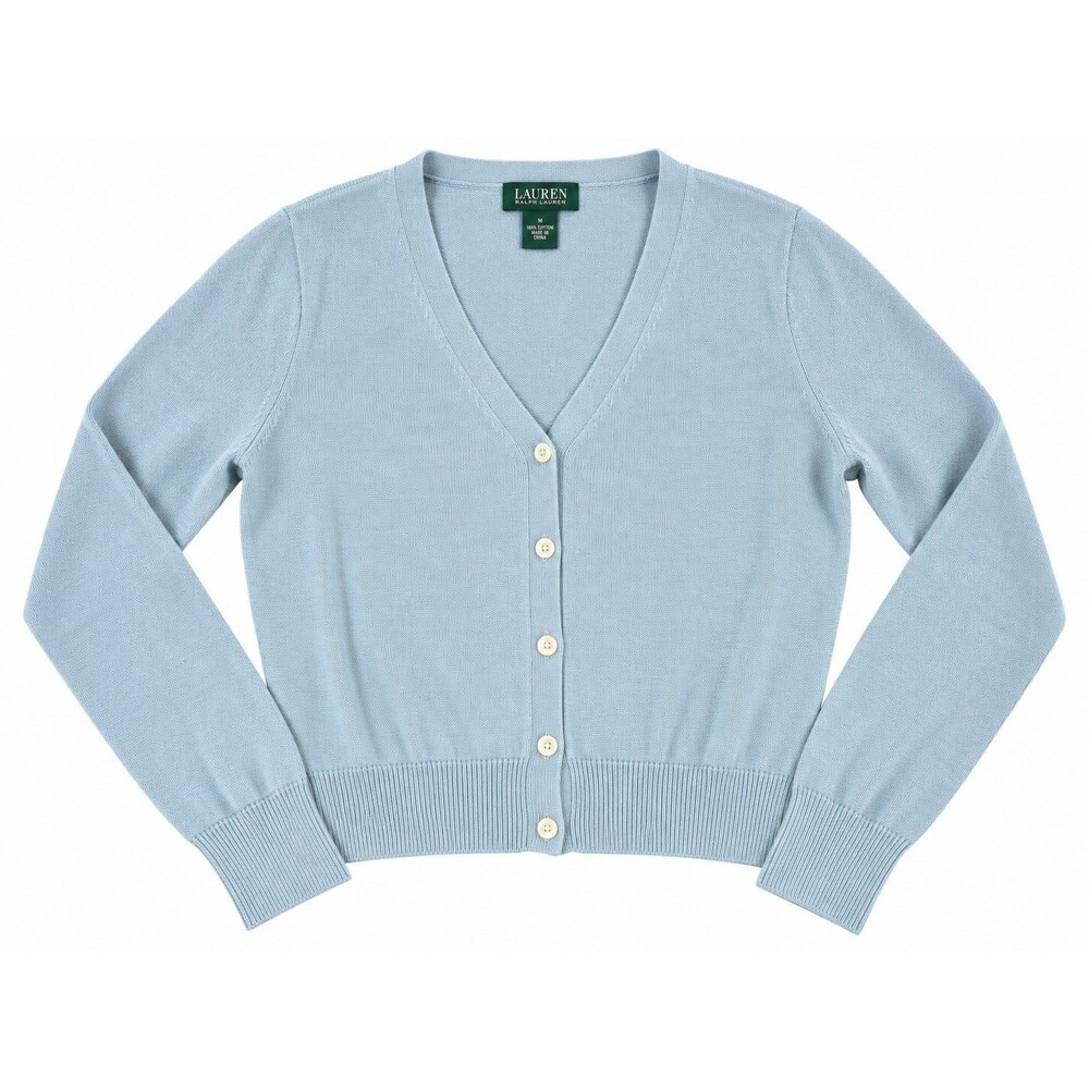 Vintage Lauren Ralph Lauren Silk CashmereCardigan Blue Sz L Quiet Luxury Preppy